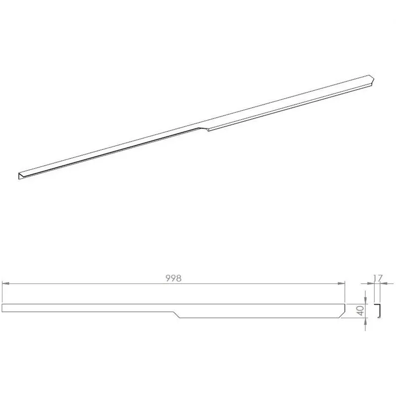 Skapīša rokturis Elita Soho, 1 vnt., 998 mm