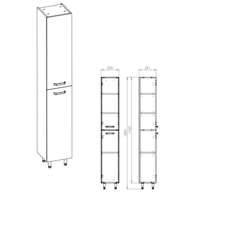Skapis nika 30 cm balts spīdīgs