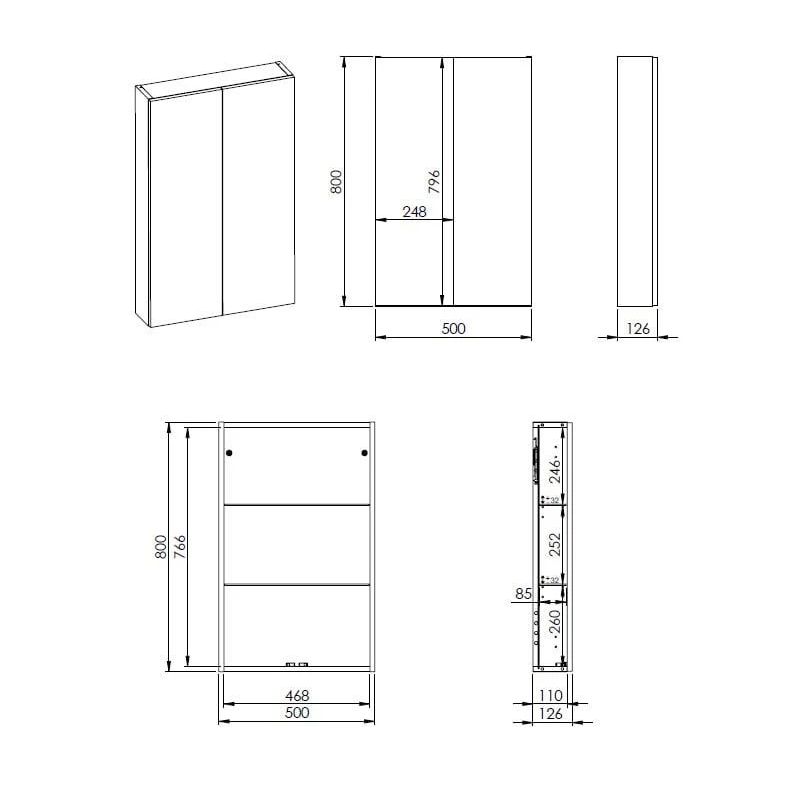 Skapis elita 50 sienas
