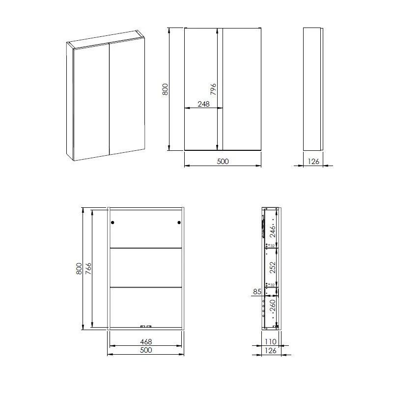 Skapis elita 50 sienas