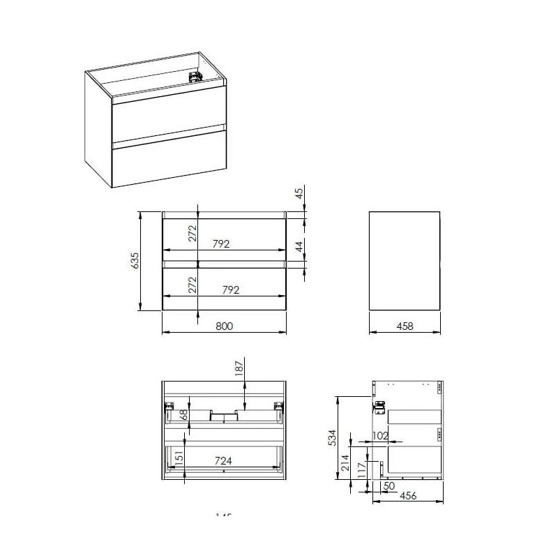 Skapītis elita look fume 80