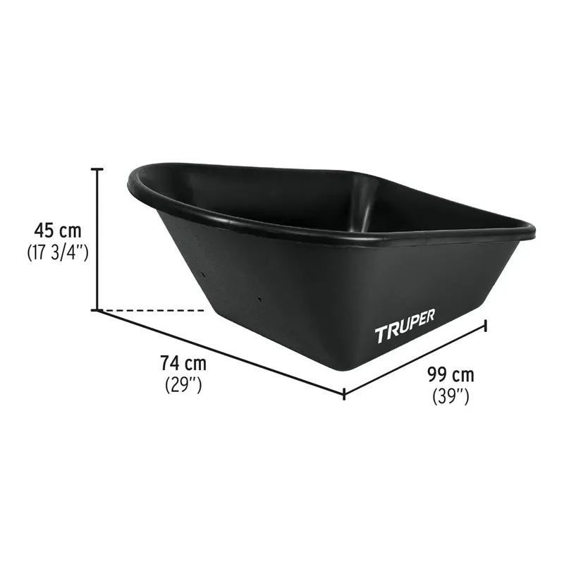 Wheelbarrow plastic tr 120l 580kg truper