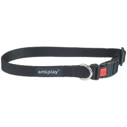 Kaelarihm koertele Amiplay Basic with Lock, must v.-punane v., 350 - 500 mm x 20 mm, 35-50