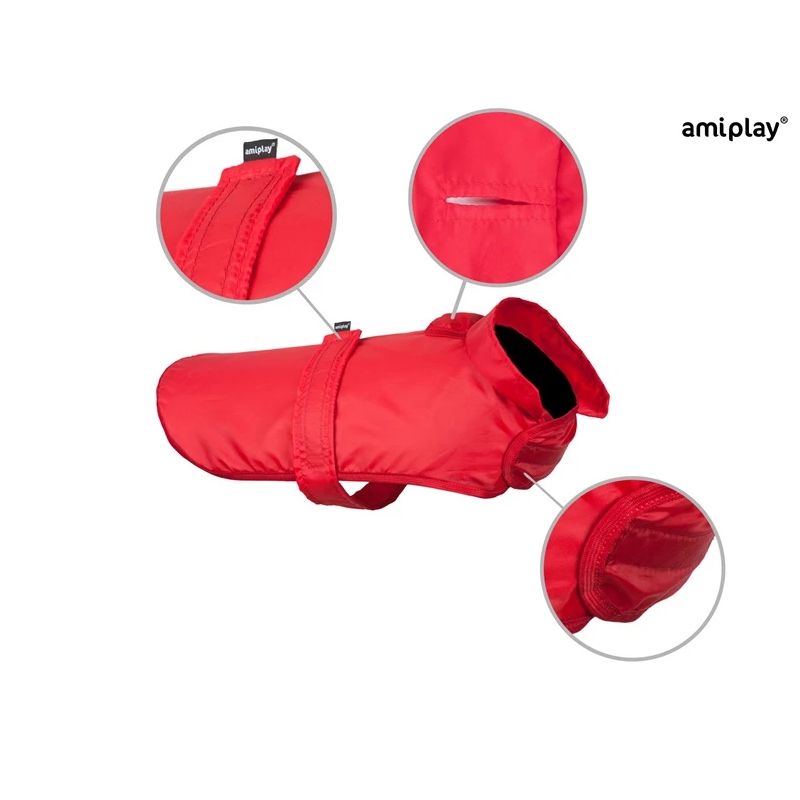 Lietusmētelis suņiem Amiplay Bristol 128595. sarkana