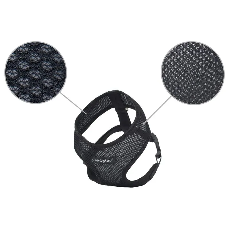 Regulējamas krūšu siksnas Amiplay Air, melna krās., 250 - 400 mm x 23 mm, 25-40