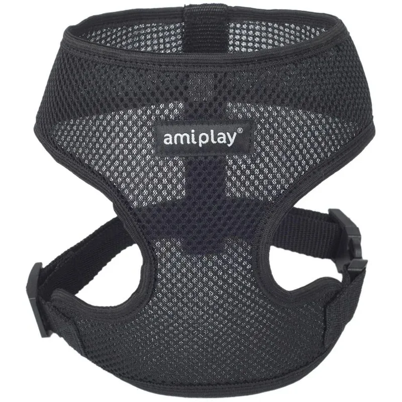 Regulējamas krūšu siksnas Amiplay Air, melna krās., 330 - 480 mm x 28 mm, 33-48