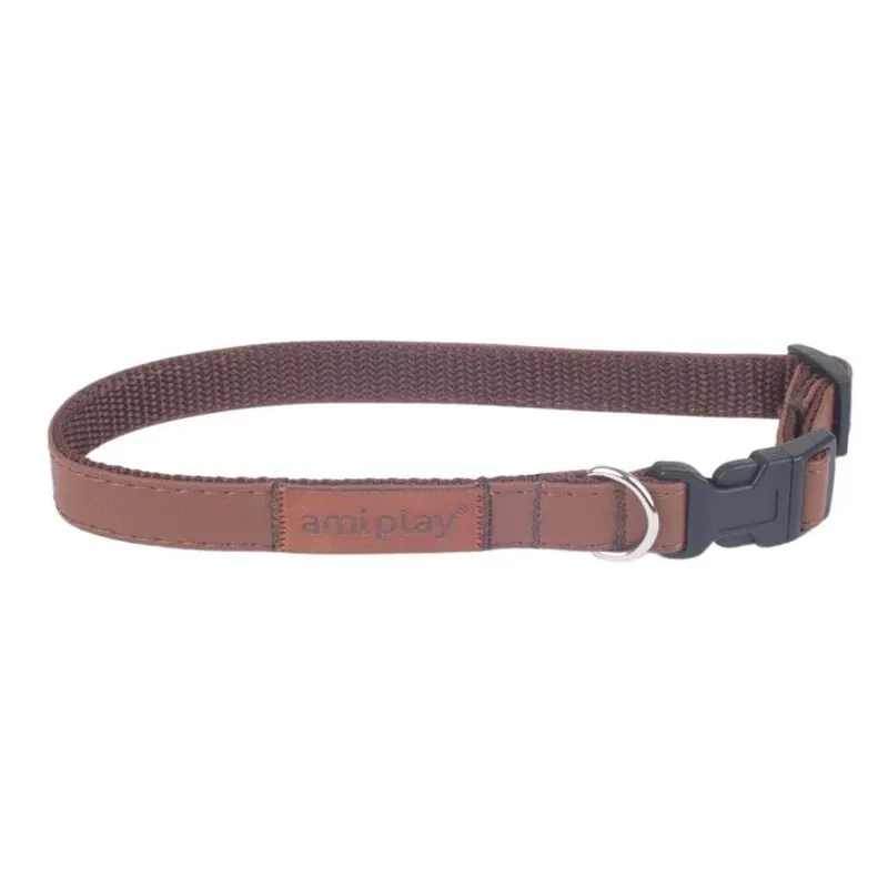 Kaklasiksna suņiem Amiplay Lincoln, brūna krās., 200 - 350 mm x 10 mm, 20-35