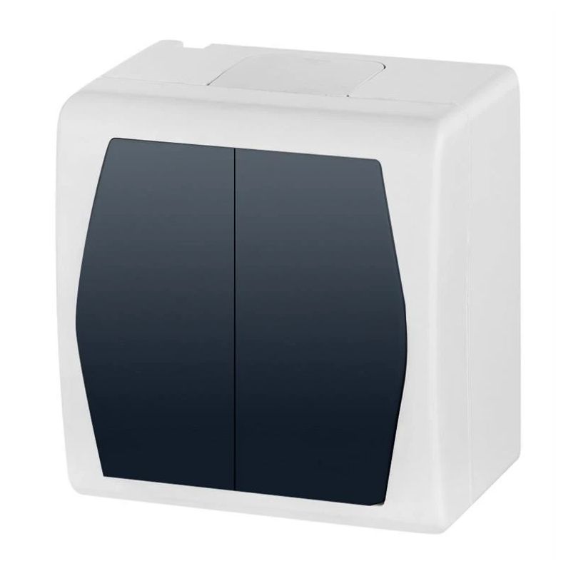 Slēdzis hermes 2 1002-01 1+1 ip44 pelēks