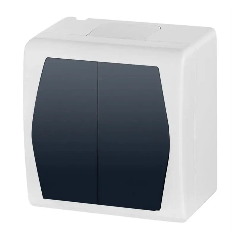 Slēdzis Elektro-Plast Hermes 2, 2 kl, antracīta-balta