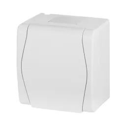 Kištukinis lizdas Elektro-Plast Hermes 2 1024-00, su įžeminimu, IP44, balta sp.