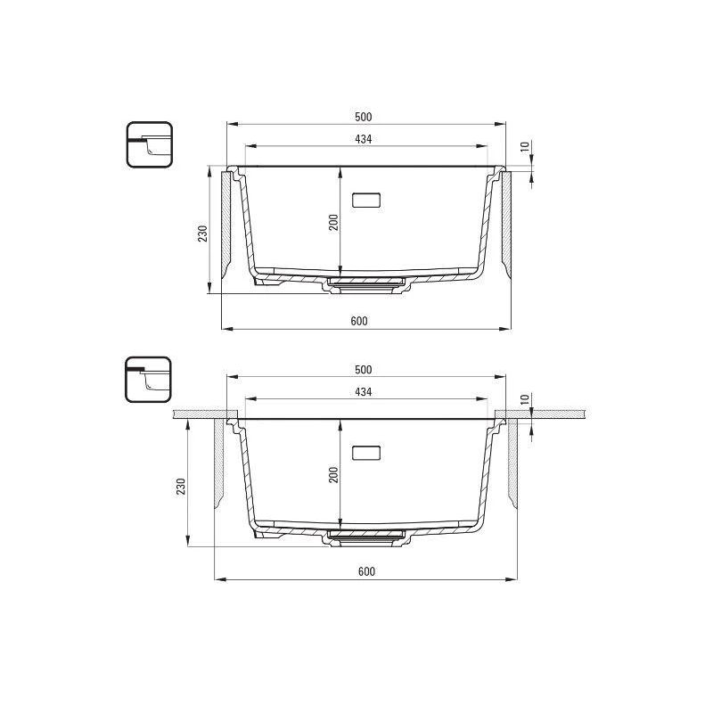 Izlietne granīts zkm_n10a melns