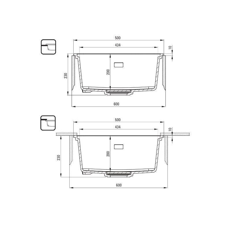 Izlietne granīts zkm_n10a melns