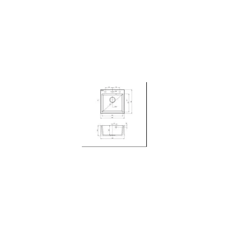 Virtuves izlietne ar virtuves maisītāju Deante ZQJNN103, granīts, 50 cm x 50 cm x 21.6 cm, melna