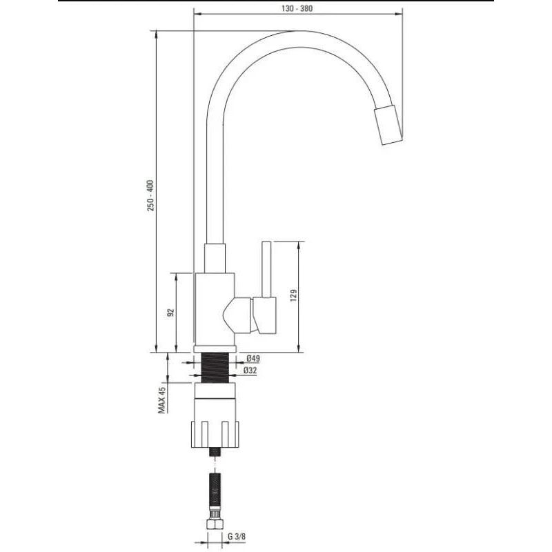Granīta izlietne + jaucējs zqjnn103 melns