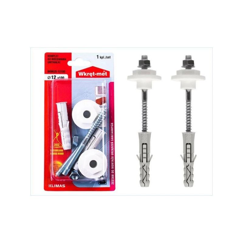 Izlietnes stiprinājumi. 12 x 100 mm. 2 gab.