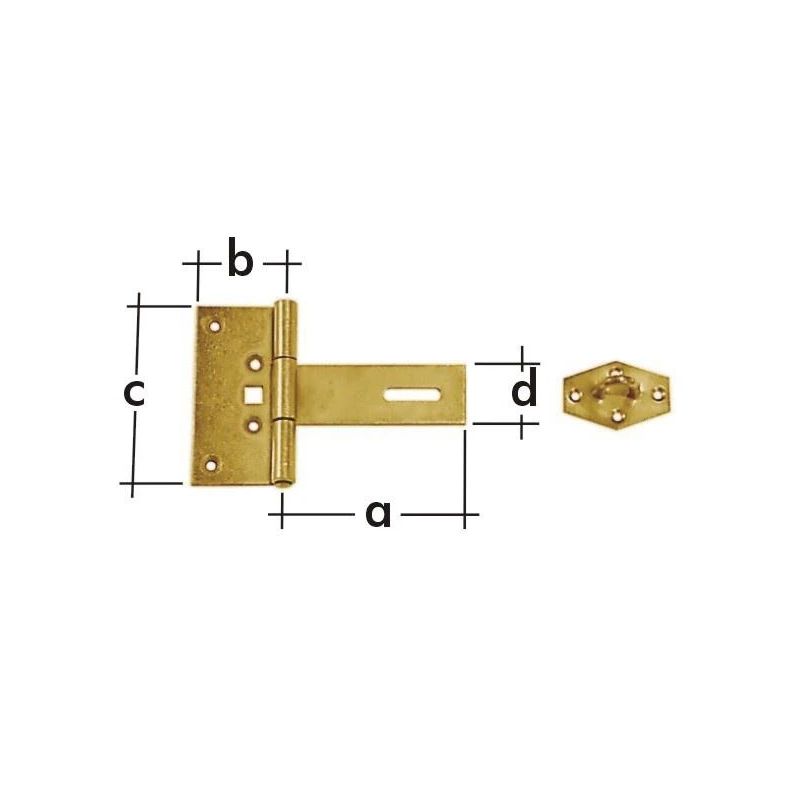 Durvju aizbīdnis 613201-871101. dzeltena. 150 mm x 100 mm