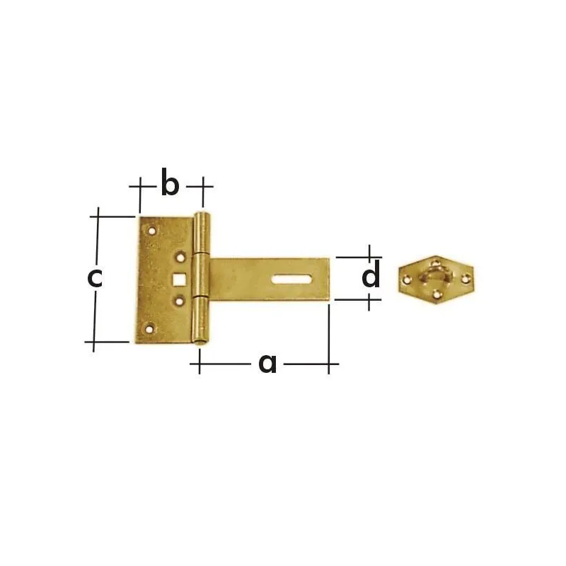 Durvju aizbīdnis Domax 613201-871101, dzeltena krās., 15 cm x 10 cm