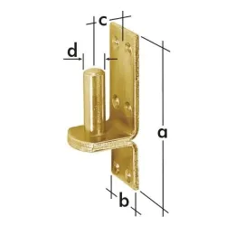 Kinnitusdetail väravatele Domax 614101-644101-830401, kollane v.