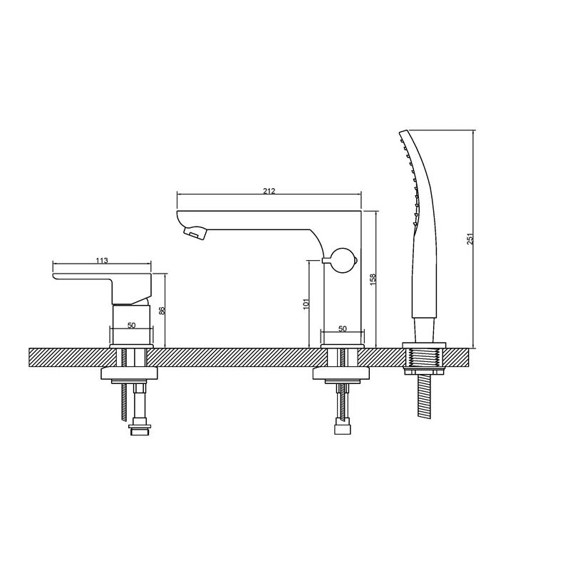 Vannas jaucējkrāns Invena Siros BW-90-S01-A. hroma