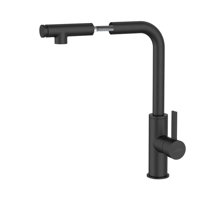 Virtuves jaucējkrāns Invena Preto BZ-48-W04-L, melna krās.