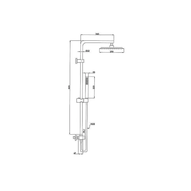 Shower column svart termostatic black