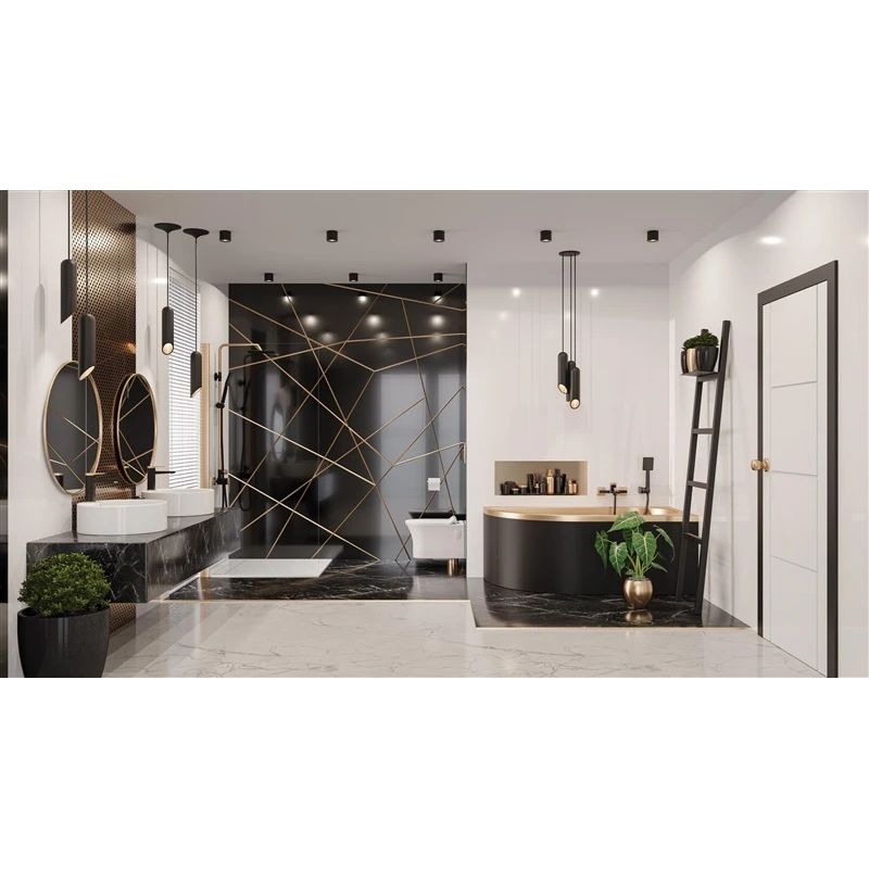 Vannas jaucējkrāns Invena Midnight BW-35-014-V. zelta-melna