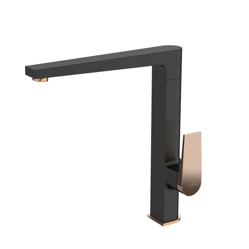 Virtuves jaucējkrāns Invena Midnight BZ-35-014-V, zelta krās.-melna krās.