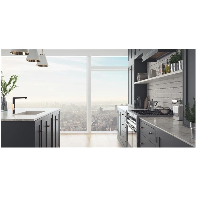 Virtuves jaucējkrāns Invena Midnight BZ-35-014-V. zelt-meln