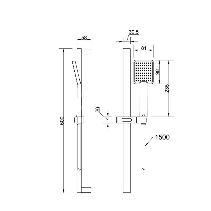 Комплект для душа Invena Patras AU-31-Z04-G, черный цв.