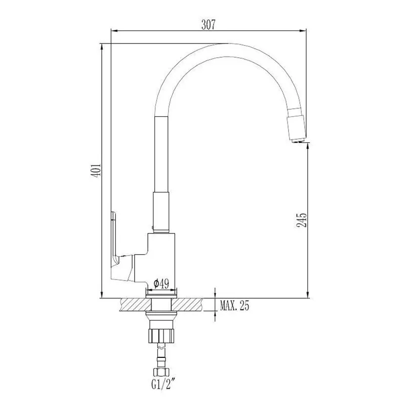Virtuvinis maišytuvas Invena Joga Plus BZ-32-P02-C, balta sp.