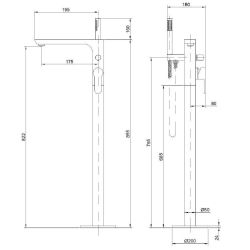 Maisītājs vannas ist.glamour bw-02-w04-v