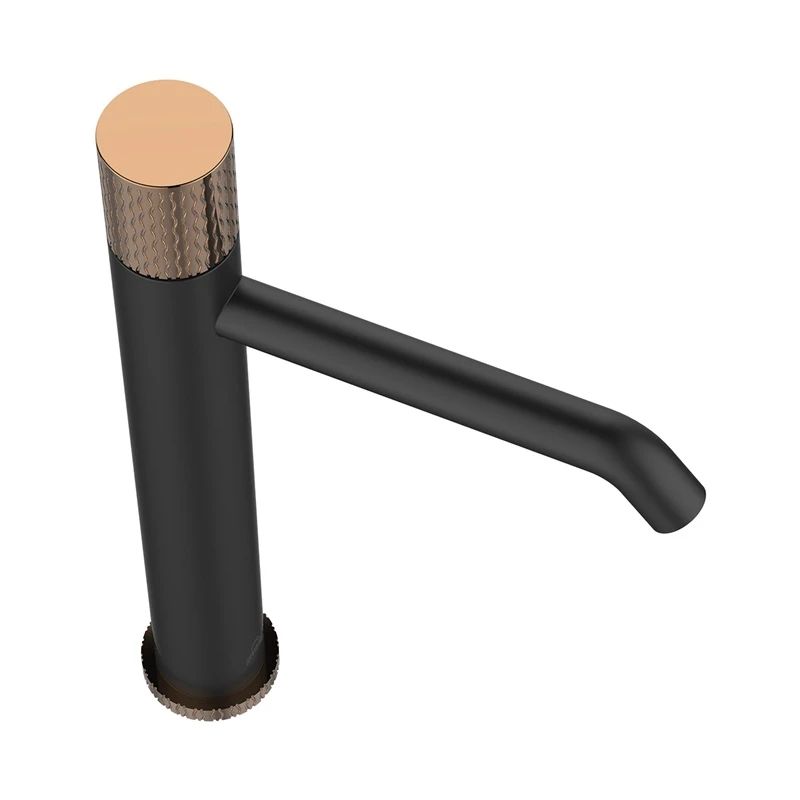 Augsts izlietnes maisītājs BU-78-W14-V melnā. zelta kr.