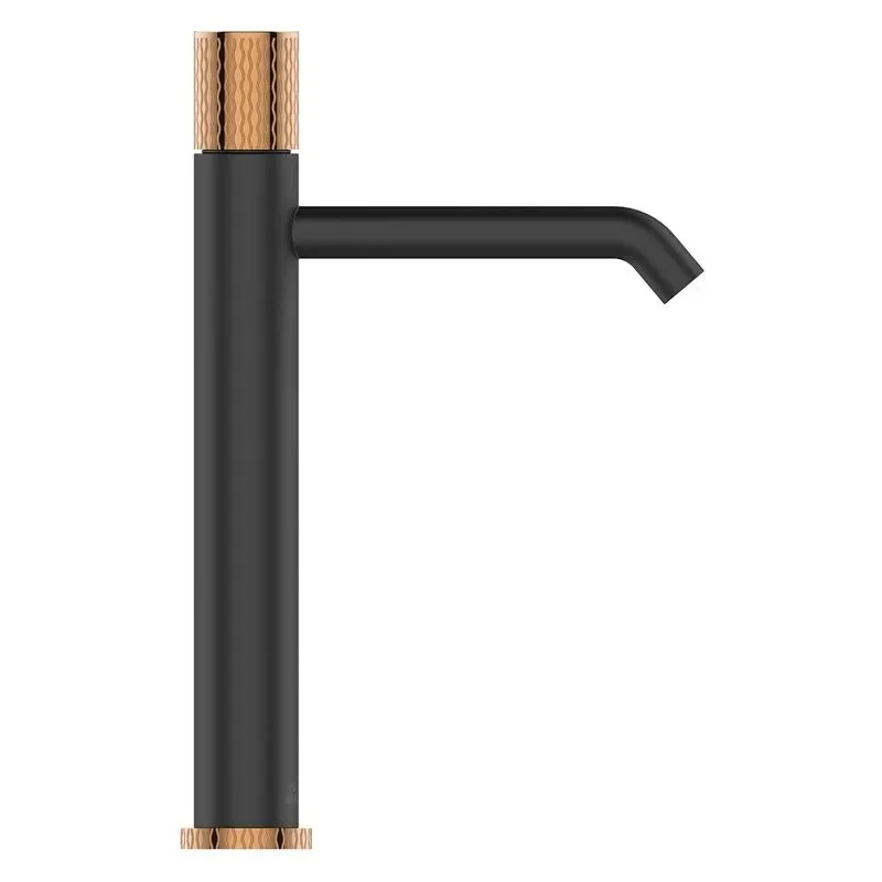 High basin mixer BU-78-W14-V black. gold sp.