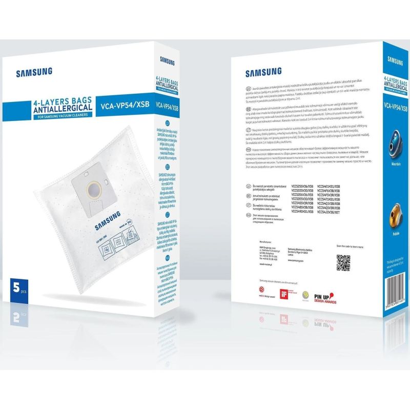 Putekļu sūcēja maisiņi Samsung Mikro VCA-VP54-XSB.5 gab.