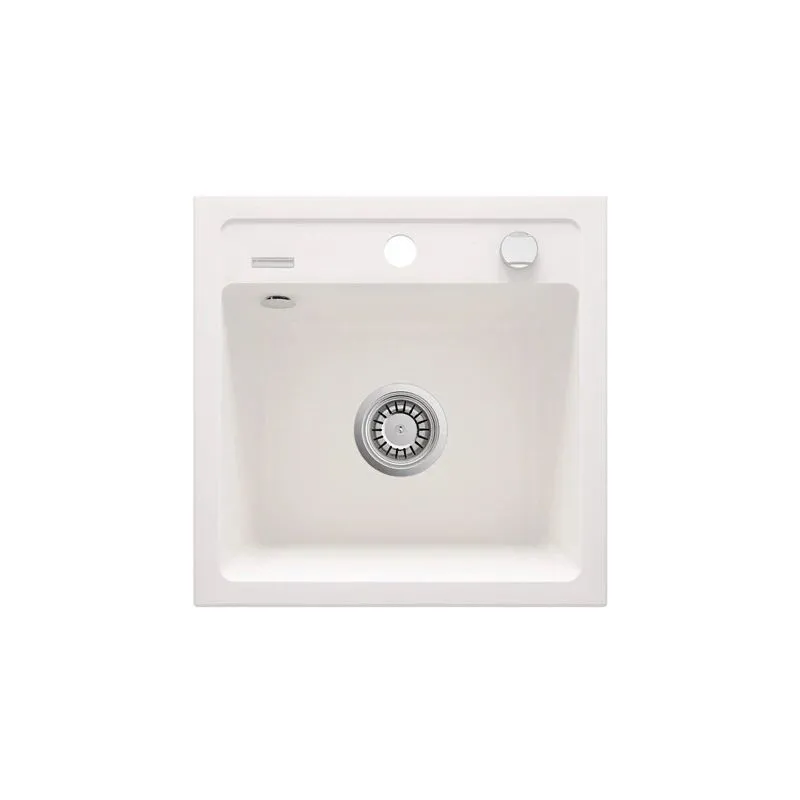 Virtuves izlietne Deante Zorba ZQZ_A103, granīts, 44 cm x 44 cm x 16 cm, alabastra krās.