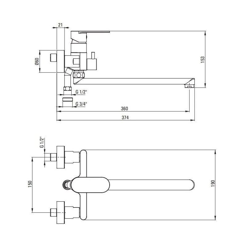 Vannas jaucējkrāns Deante Alpinia BGA_056M. hroma