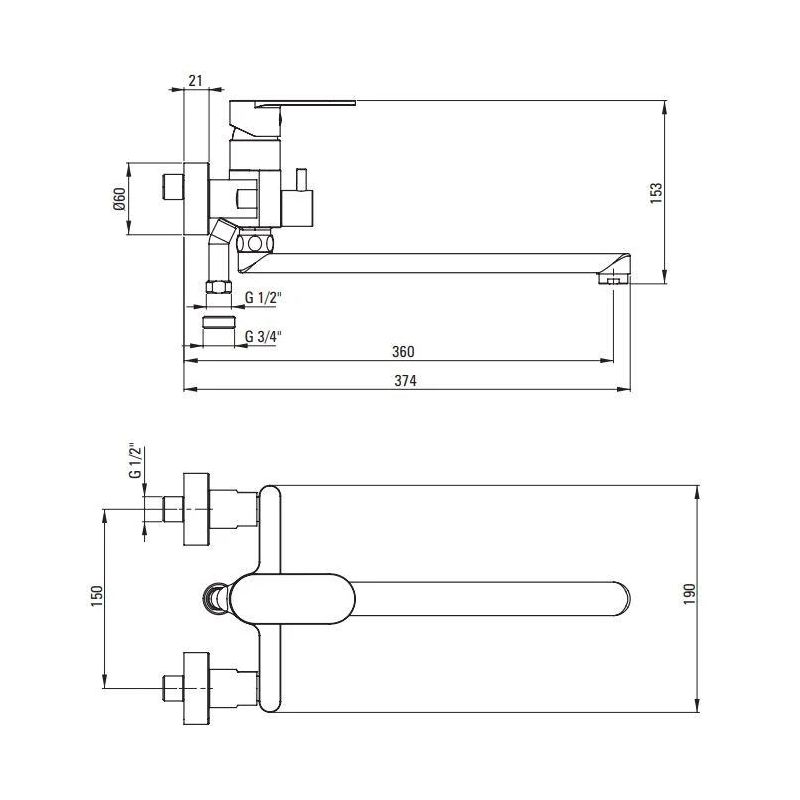 Vannas jaucējkrāns Deante Alpinia BGA_056M. hroma