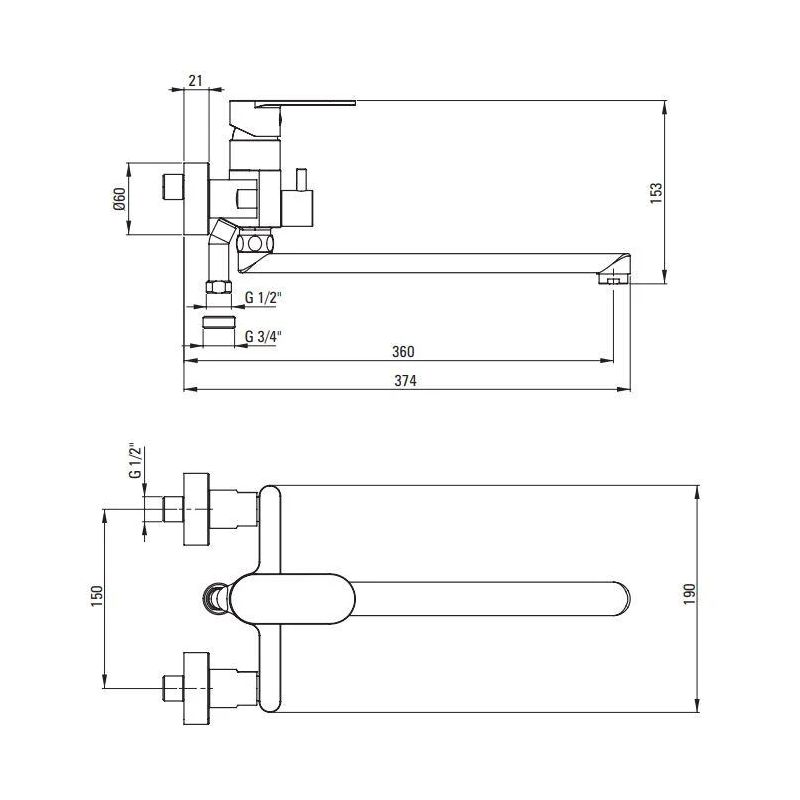 Vannas jaucējkrāns Deante Alpinia BGA_056M. hroma