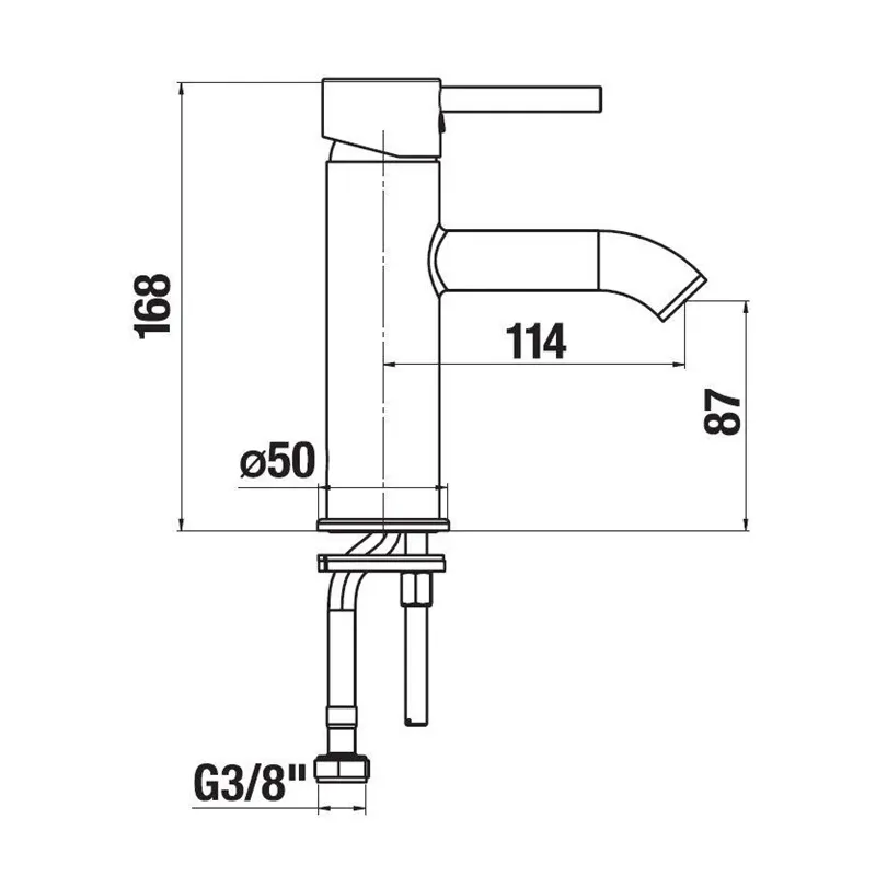Izlietņu jaucējkrāns Jika Mio Style H3112F10041101, sudraba krās.
