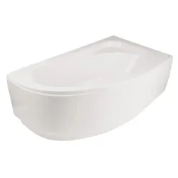 Vonia, kampinė Besco Piramida Cornea, 140 cm x 80 cm x 55 cm, kampinis, balta sp.