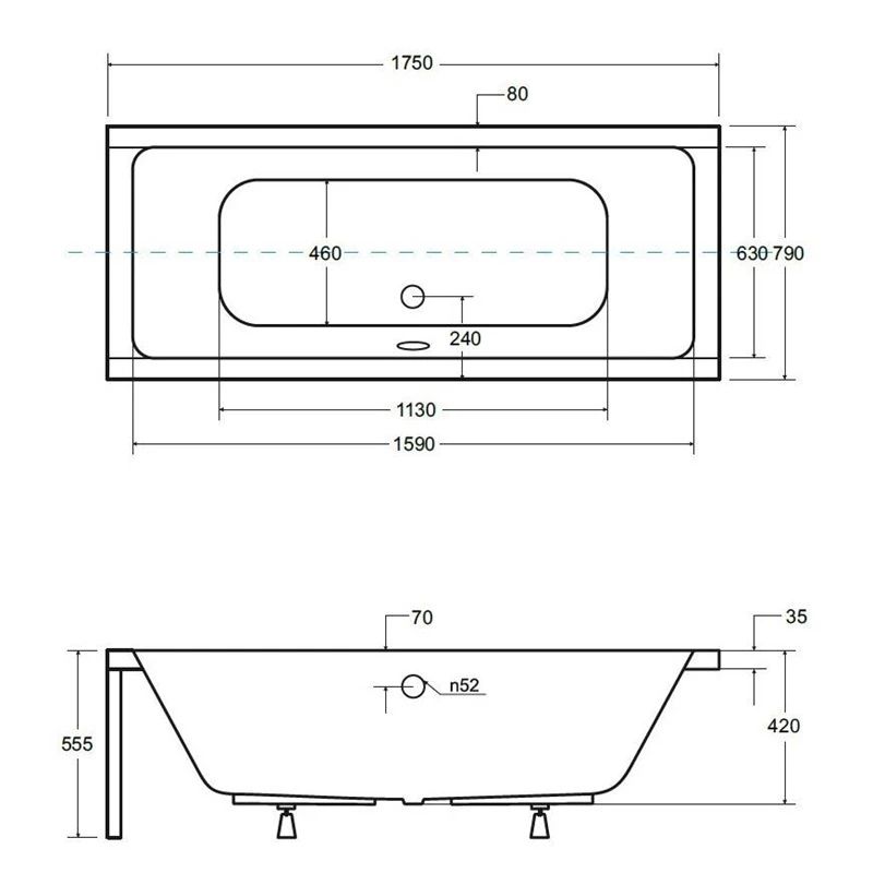 Vannas panelis priekšējais quadro175 ,besco,