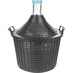 Demijohn for wine in plastic basket 10l