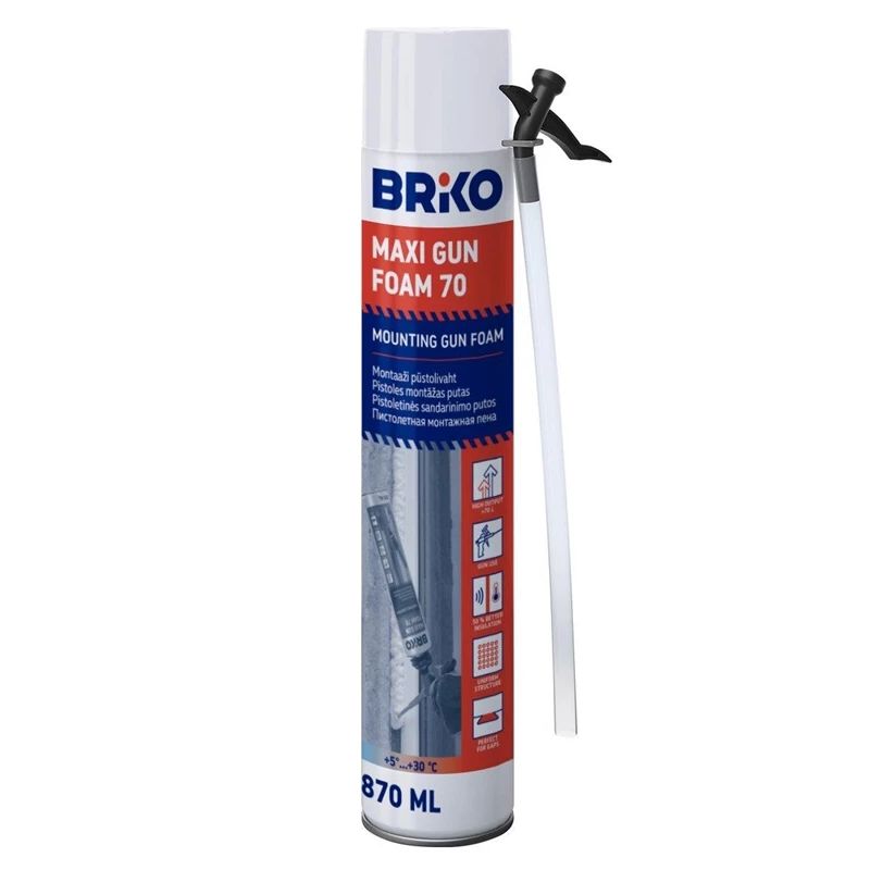 Vasaras blīvēšanas puta Briko Maxi Gun Foam. 870 ml