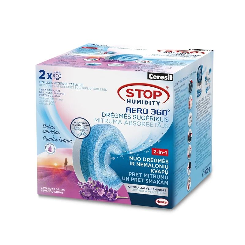 Mitrums. sliktas smaržas. kolekc. Aero 360° tab., lavandas, 2x450g