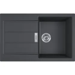 Virtuvinė plautuvė Franke Sirius S2D 611-78 Carbon 143.0590.196, tektonitas, 78 cm x 50 cm x 20 cm, juoda sp.