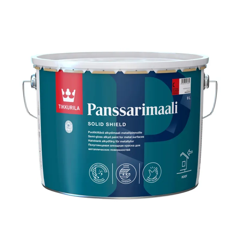 Krāsa, jumts Tikkurila Panssarimaali, pus-spīdīgs, 9 l, balta krās.
