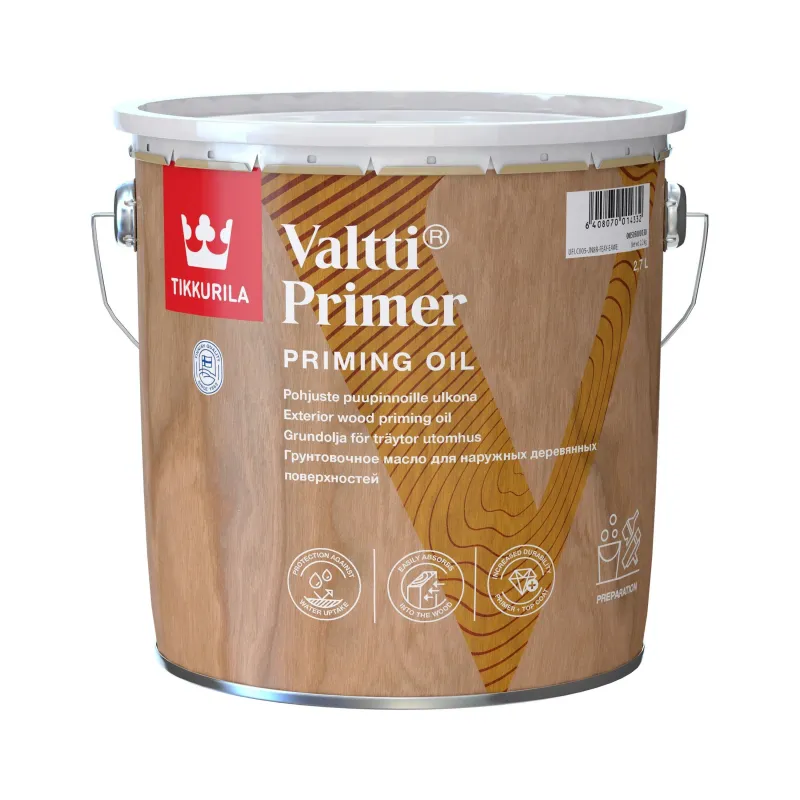 Koksnes aizsardzības līdzeklis Tikkurila Valtti Primer, bezkrāsains, 2.7 l