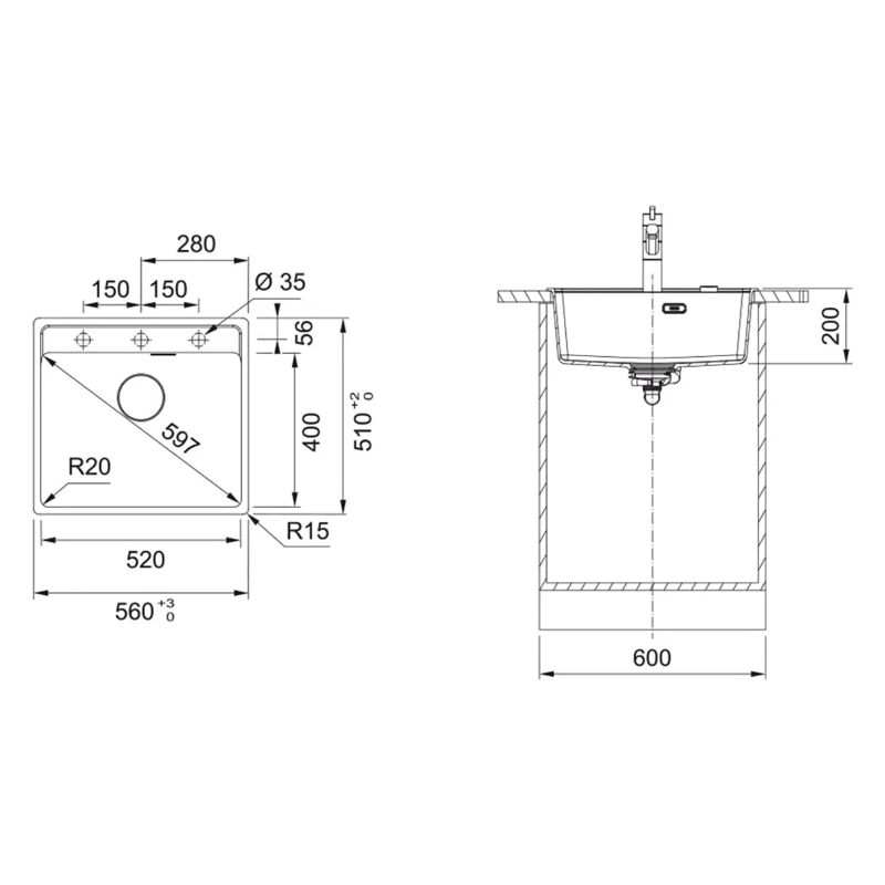 Izlietne granīta mrg 610-52