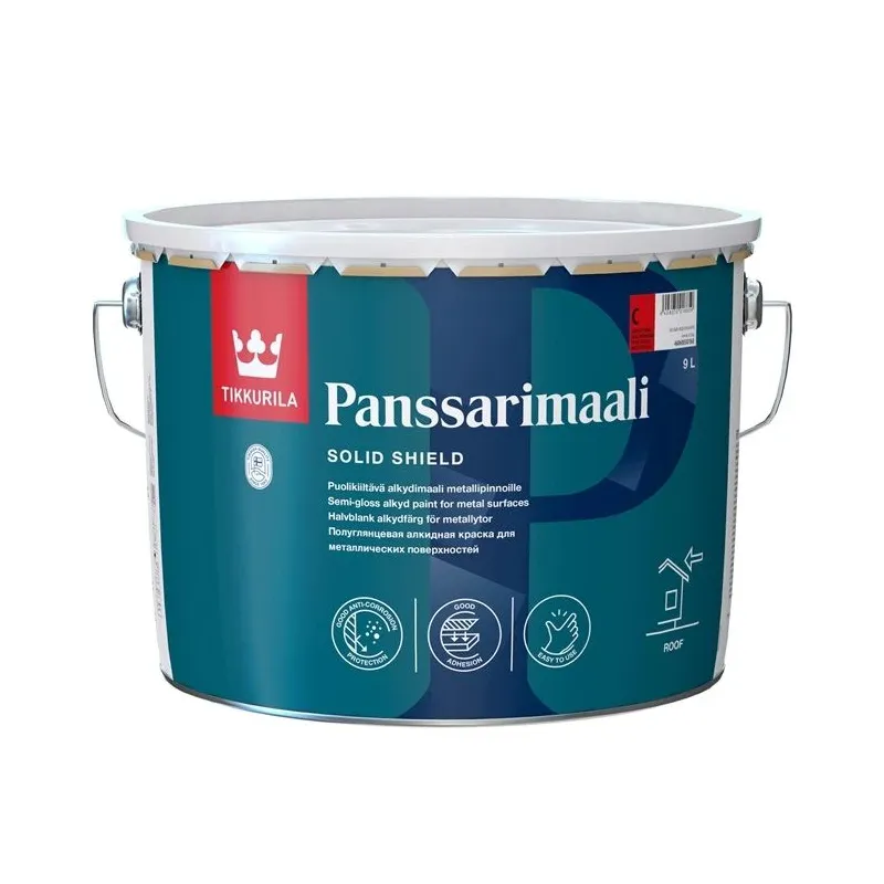 Speciāla krāsa, jumts Tikkurila Panssarimaali, pus-spīdīgs, 9 l, bezkrāsaina