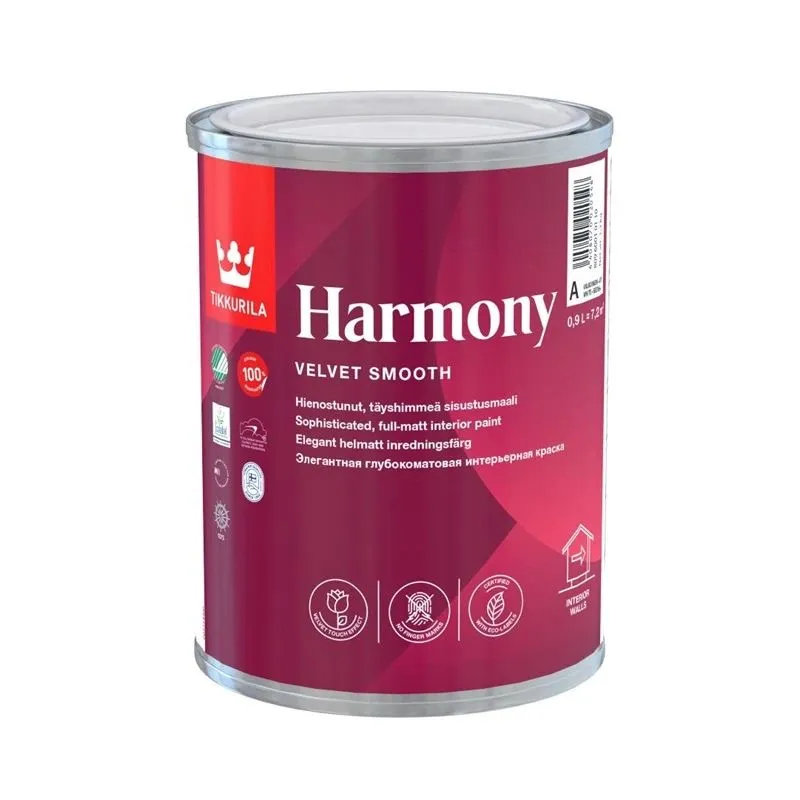 Akrila krāsa Tikkurila Harmony, balta, 0.9 l